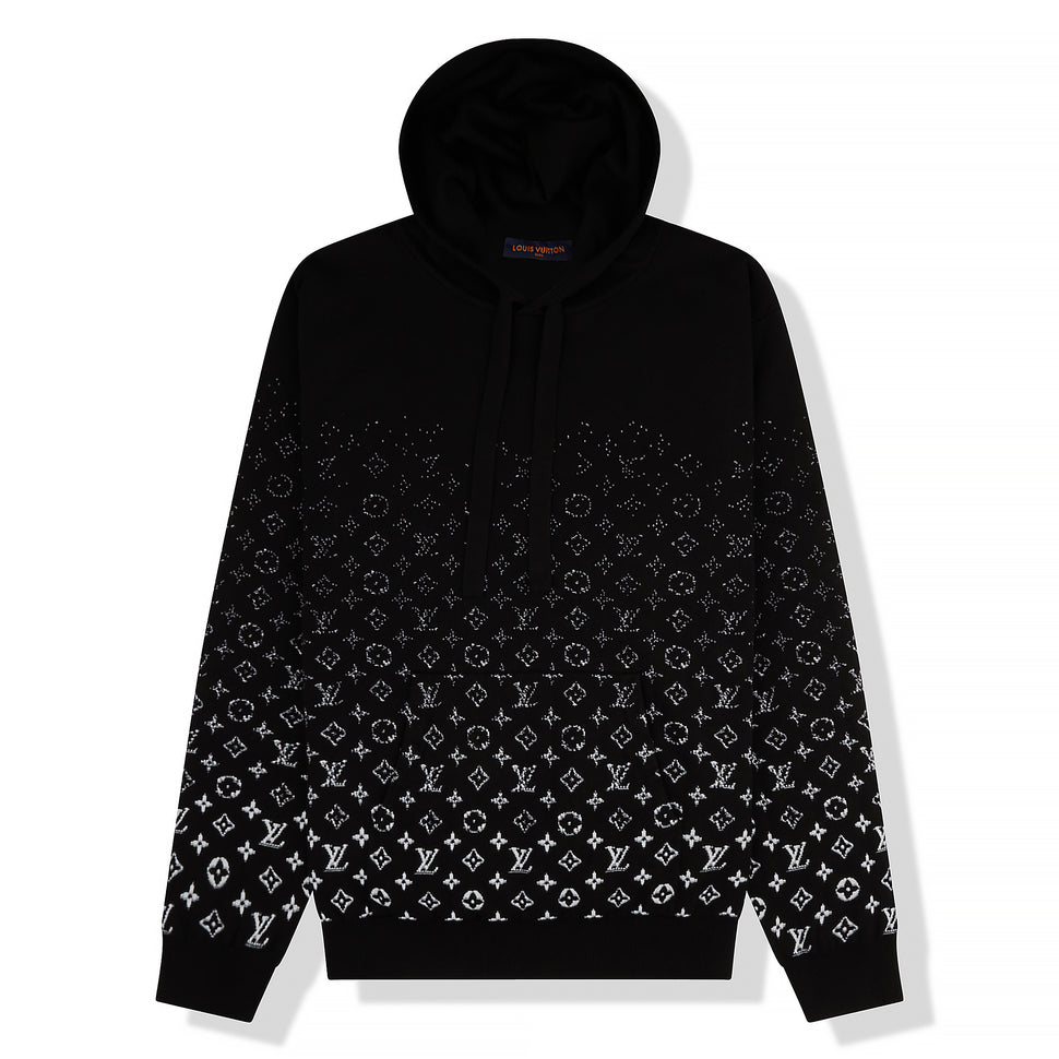 LOUIS VUITTON MONOGRAM GRADIENT KNIT BLACK HOODIE